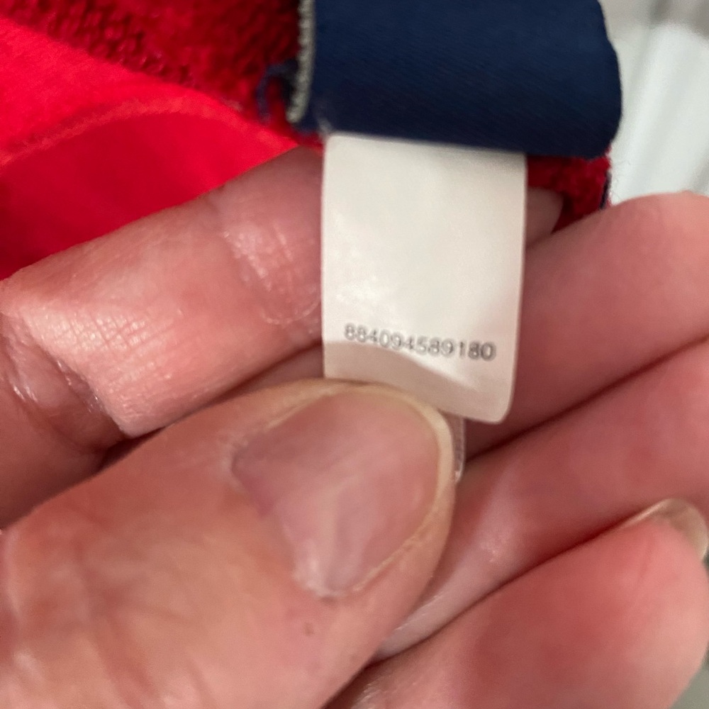 Chaps long cardigan, with unique closure feature, red, size S. Good condition. - Picture 5 of 8